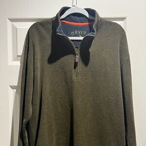 Orvis Quarter Zip Cotton Cotton Sweater Large